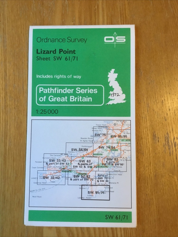 1986 Ordnance Survey Pathfinder Map SW 61/71 Lizard Point (incl Mullion )
