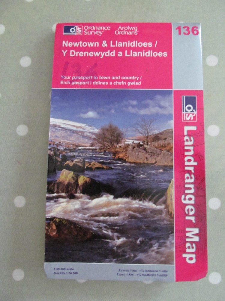 OS LANDRANGER MAP 136 NEWTOWN & LLANIDLOES ORDNANCE SURVEY