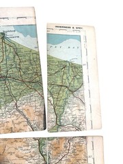 4 Bartholomew’s Tourist & Cyclists Reduced Survey Maps 1900-1930’s on Cloth