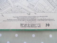 VINTAGE OS LARGE SCALE MAP LONDON TOOTING BROADWAY AREA 1 : 1,056 1921 Rev 1939
