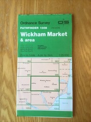 1986 Ordnance Survey Pathfinder Map 1008 TM 25/35 Wickham Market (incl Ufford )