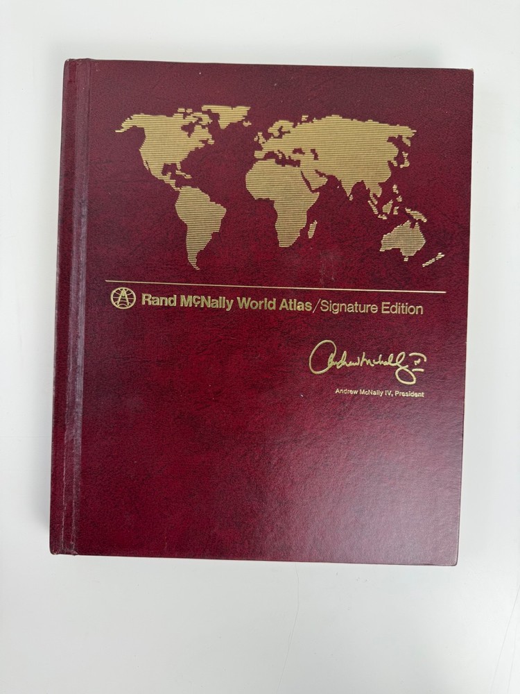 Rand McNally World Atlas Signature Edition Vintage 1992 Hardcover 1993 revision