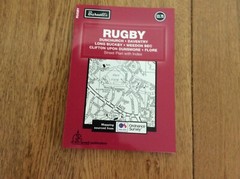 RUGBY Daventry Weedon Bec street map with index black/white fold out