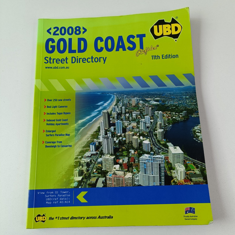 2008 GOLD COAST Street Directory 11th Edition UBD Large Paperback Book