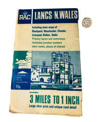 Town Map Lancashire and North Wales RAC Tourist Collectable Vintage ra