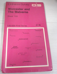 Ordnance Survey Map 1:50,000 Sheet 150 Worcester and The Malverns
