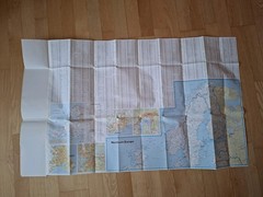 AA Europe Route Planner Map. Very Good Condition 1cm / 45km 1 Inch / 70 Miles
