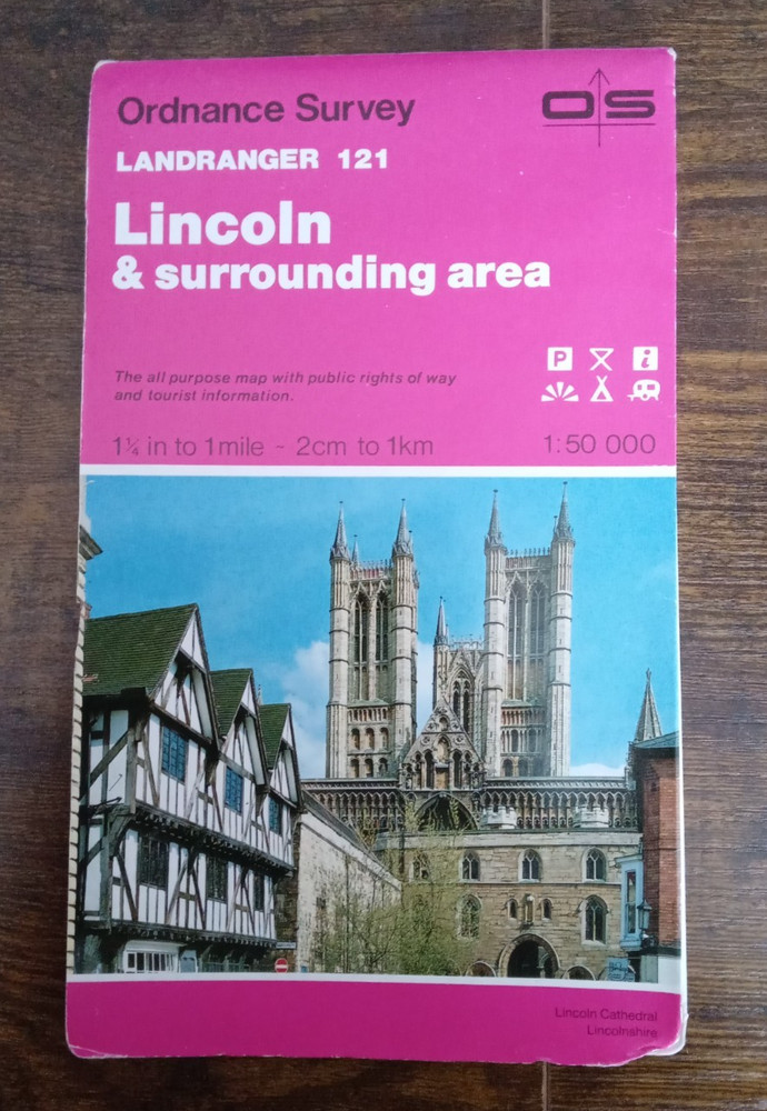 Ordnance Survey Landranger Map Sheet 121 Lincoln & Surrounding Area 1989. T3
