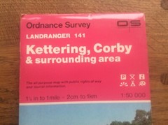 Kettering Corby Northamptonshire & surrounding area OS Landranger GB Map 1:50000