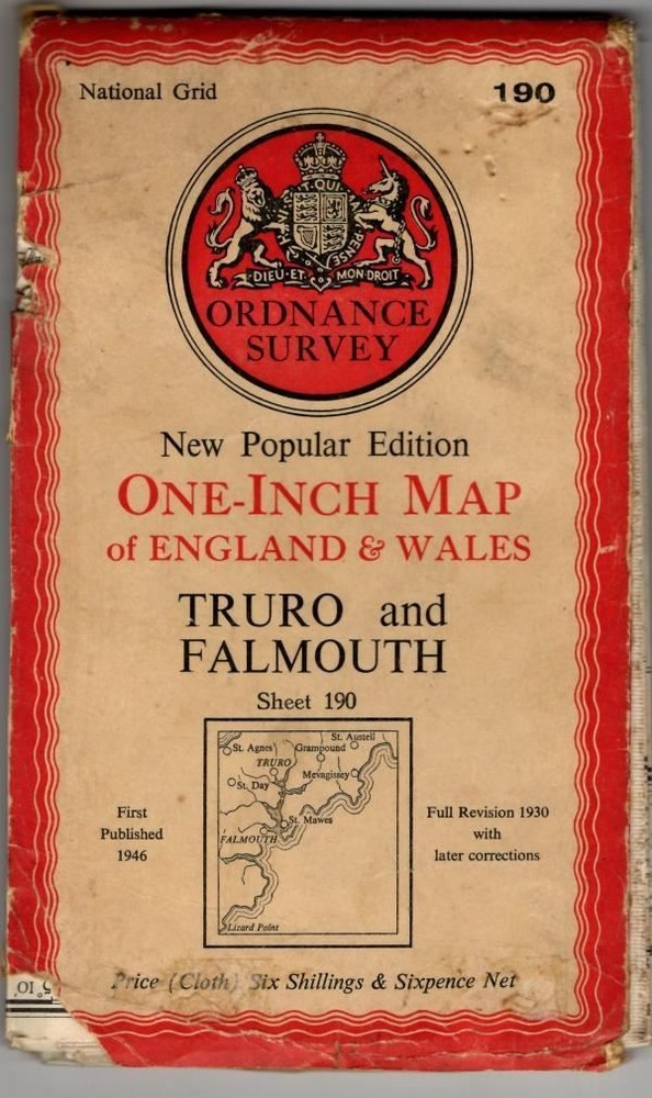 One-Inch Map sheet 190 Truro and Falmouth : Ordnance Survey
