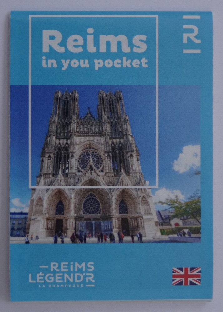 REIMS CITY TOURIST STREET MAP. FRANCE. English. Champagne Houses. Art Deco Walk