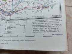 CLOTH Ordnance Survey One-Inch Map 174 BUDE New Popular 6th Edition 1946
