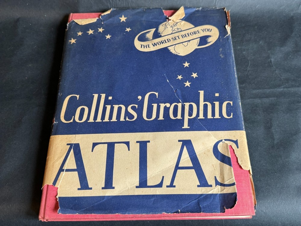 VINTAGE THE WORLD SET BEFORE YOU COLLINS GRAPHIC ATLAS BOOK CLOUDS EARTH