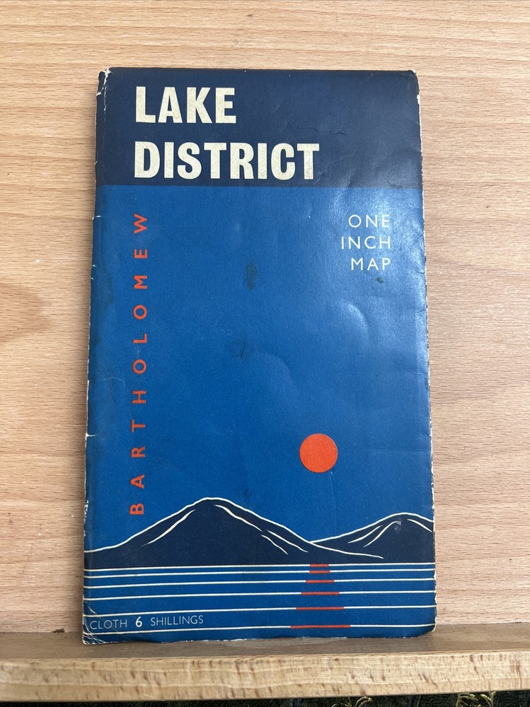 Bartholomew Lake District One Inch Cloth Map Vintage VG