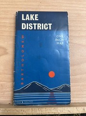 Bartholomew Lake District One Inch Cloth Map Vintage VG