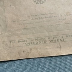 Tit-Bits ROAD MAP of England, Wales & Scotland 1930 Bartholomew Shredded Wheat