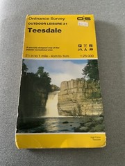 TEESDALE ORDINANCE SURVEY MAP OUTDOOR LEISURE 31 1.25 000. THE PENNINES