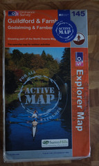 OS Active Maps – OL145 Guildford & OL160 Windsor – Laminated Hiking Pair – Used
