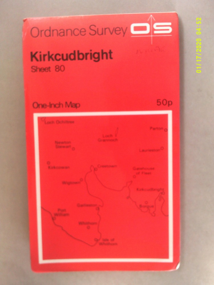 Ordnance Survey One-Inch Map. Sheet 80. KIRKCUDBRIGHT. VG+.
