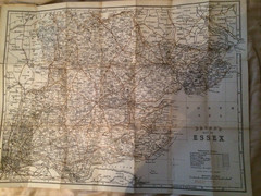 Bacon’s County Map and Guide ESSEX. Antique Map.