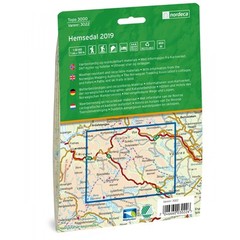 Norway Hemsedal Nordeca Topo map 3022 walking hiking ski tour 1:50K multilingual