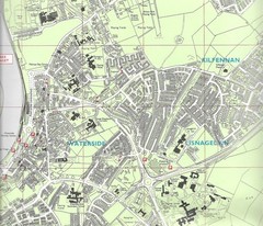 Ordnance Survey NI Street Map – Londonderry Derry with Gazetter – VGC