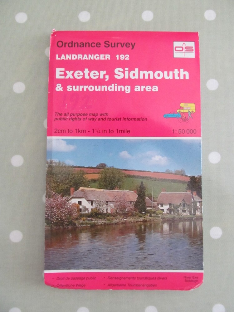 OS LANDRANGER MAP 192 EXETER & SIDMOUTH AREA ORDNANCE SURVEY