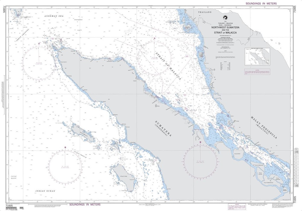 Northwest Sumatera and Strait of Malacca | NGA Chart 71005
