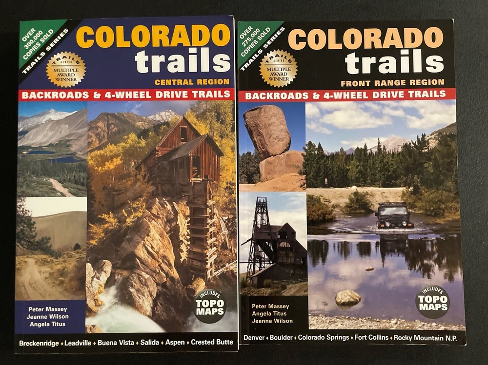 Colorado Trails 2 Book Lot – Front Range And Central Region includes topo maps!