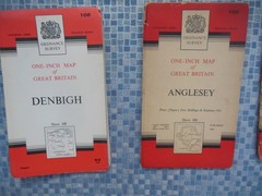 6x 1950’s Ordnance Survey One Inch Maps Wales Snowdon Brecon Cardiff Denbigh