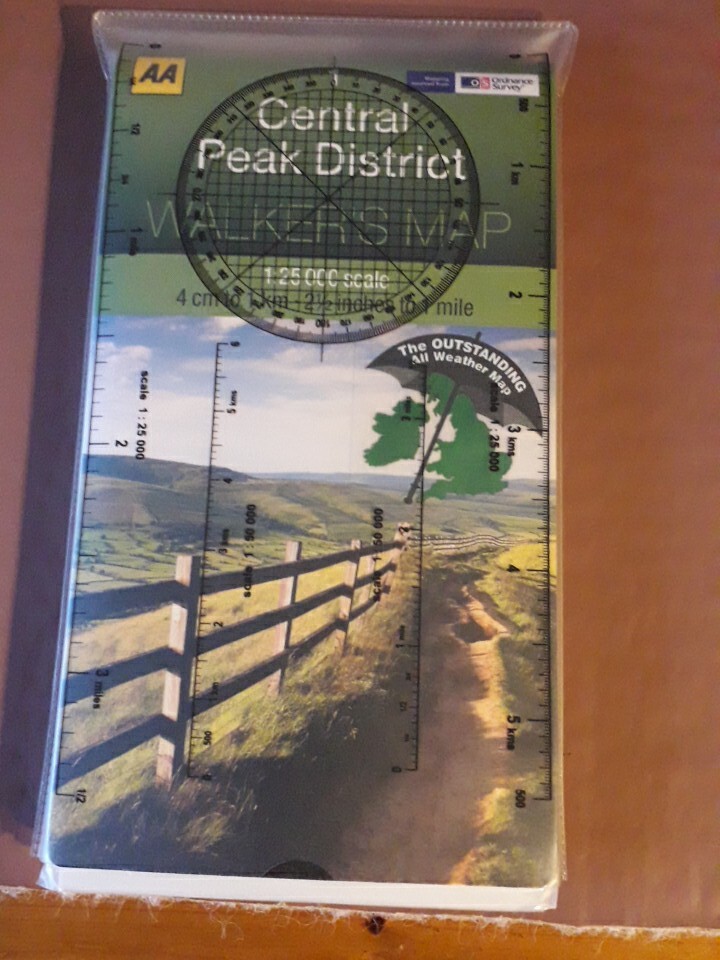 Walkers ALL WEATHER MAP, 1 Central Peak District, AA Publishing, (LAMINATED)