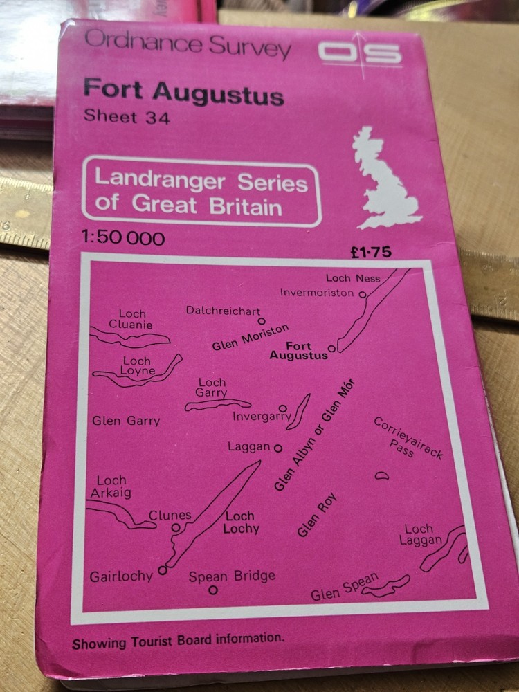 Ordnance Survey. Fort Augustus. Sheet 34. Landranger Series. Map. 1:50 1980