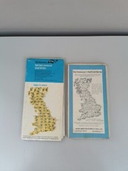 Bartholomew’s Paper Maps X2 Oxford & Mid Wales Contoured Half Inch Vintage