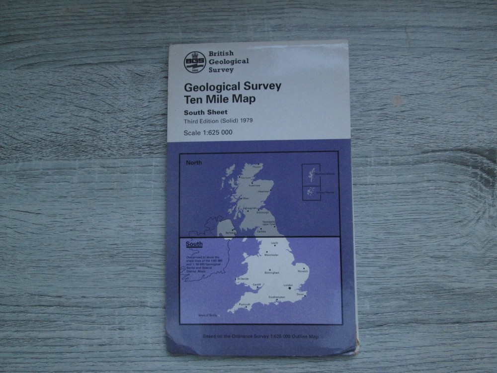 British Geological Survey Map South Sheet 3rd Edition 1979 1:625000 Folded Sheet