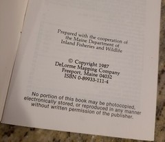 Delorme Maine Fishing Depths Maps Piscataquis County Lakes & Ponds 1987