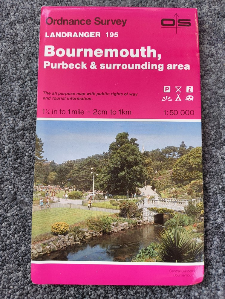 OS, Ordnance Survey Landranger map 195, Bournemouth, Purbeck & surrounding area