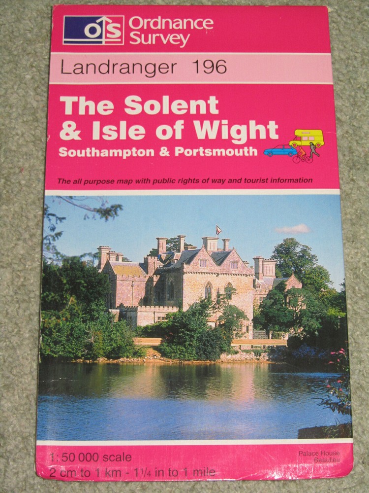OS Ordnance Survey Landranger Map Sheet 196 The Solent & Isle of Wight – 1997