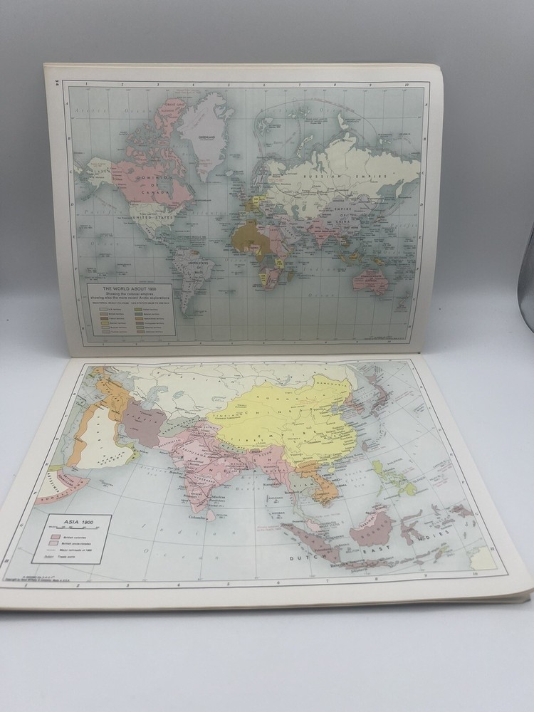 Vintage 1965 Rand McNally Historical World Atlas Stonehenge Cover Very Good Cond