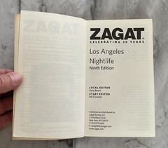 Zagat Los Angeles Nightlife Ninth Edition 2009