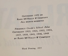 Vintage Goode’s World Atlas Rand McNally 9th Edition Hardcover Published in 1953