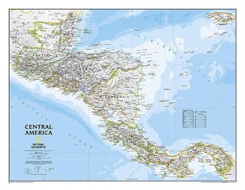 Nat Geo Maps Central America Classic Map [Tubed] (Map)