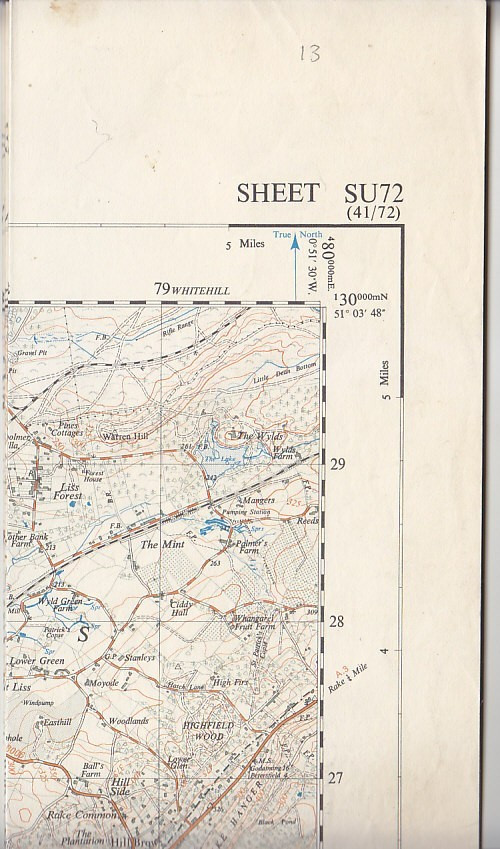 Ordnance Survey 1:25,000 Provisional Series Map Sheet SU 72 Petersfield