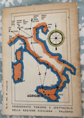 Agrigento, Sicily, fold out paper tourist map, 1960 vintage