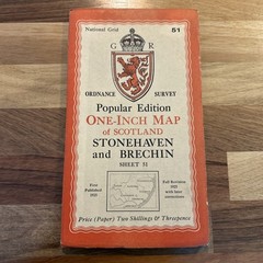 STONEHAVEN & BRECHIN Scotland Ordnance Survey 1 Inch Sh 51 Popular Edition 1925