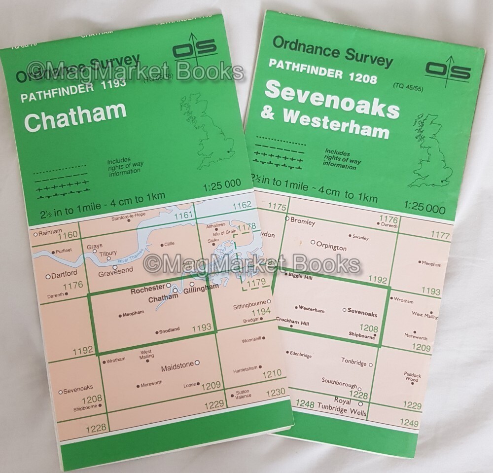 ORDNANCE SURVEY · PATHFINDER MAPS · CHATHAM · SEVENOAKS & WESTERHAM