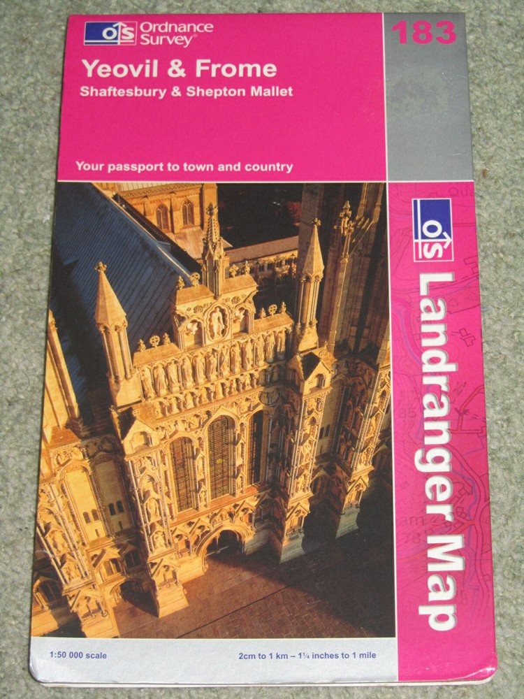 OS Ordnance Survey Landranger Map Sheet 183 Yeovil & Frome – 2002 edition