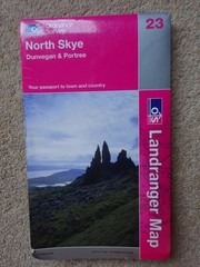 OS MAP NORTH SKYE DUNVEGAN PORTREE KILDONAN ROAG GLENMORE BRACADALE GILLEN vgc