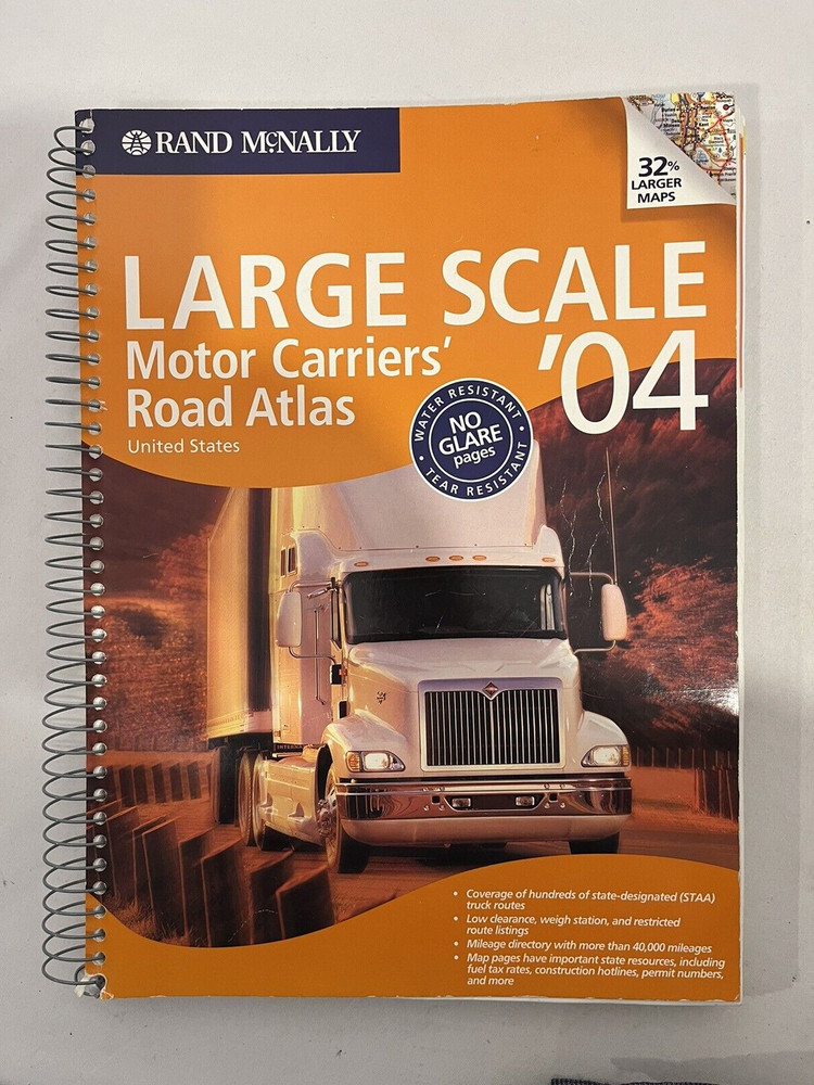 RAND MCNALLY 2004 NO GLARE PAGED SPIRAL BOUND MOTOR CARRIERS ROAD ATLAS