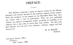 Rhodesia Geological Survey Bulletin No. 13 (Mining Reports: Gold, Antimony, Iron