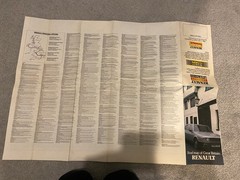 1982 Renault Dealer Large Road Map of Great Britain / Poster